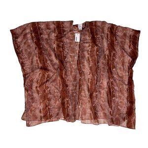 Sonoma Brown Animal Print Open Front Kimono Cover-Up One Size NWT